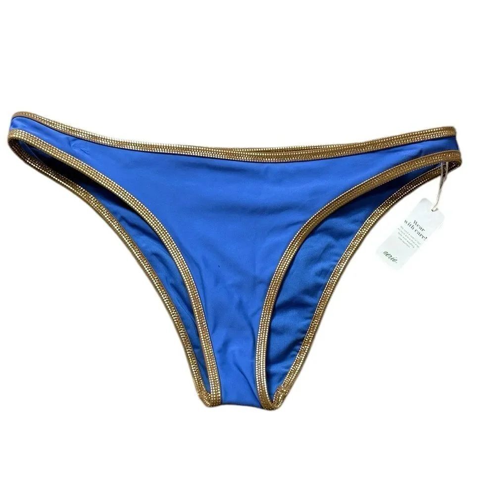 Aerie Royal Blue & Gold Bikini Bottoms